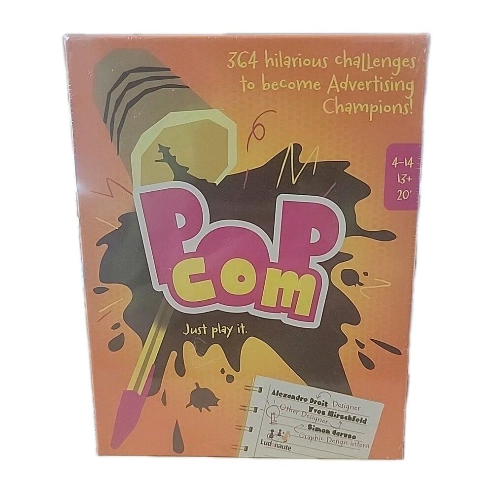 Pop Com Hilarious Party Game, 364 Challenges To Become Advertising Champions